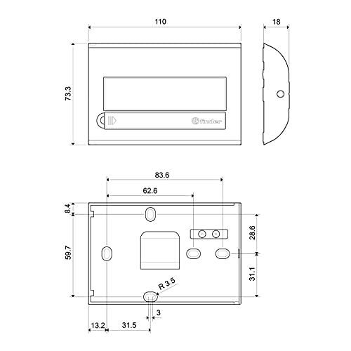 Finder Termostato Digitale Touch da Parete Tipo 1C.71 - 3 Livelli Temperatura + DST Automatico - Bianco