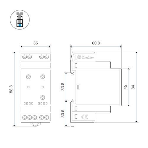 Finder Relè Crepuscolare Modulare 11.42 per Accensione Automatica Lampade 12A 1 Scambio + 1 NO